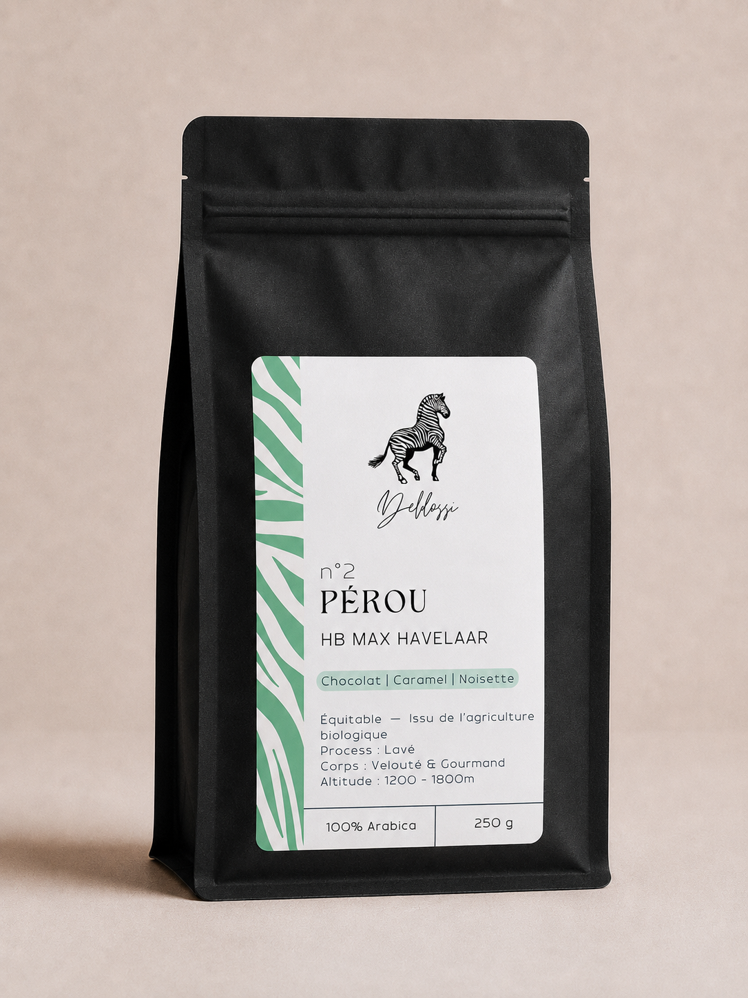 Sachet Pérou · San Ignacio, 250 g, vue de trois quarts