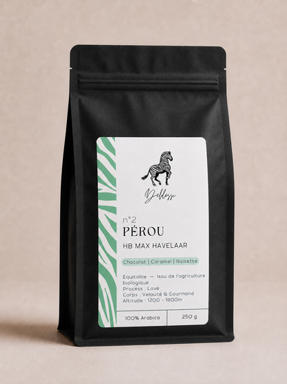 Sachet Pérou · San Ignacio, 250 g, vue de trois quarts
